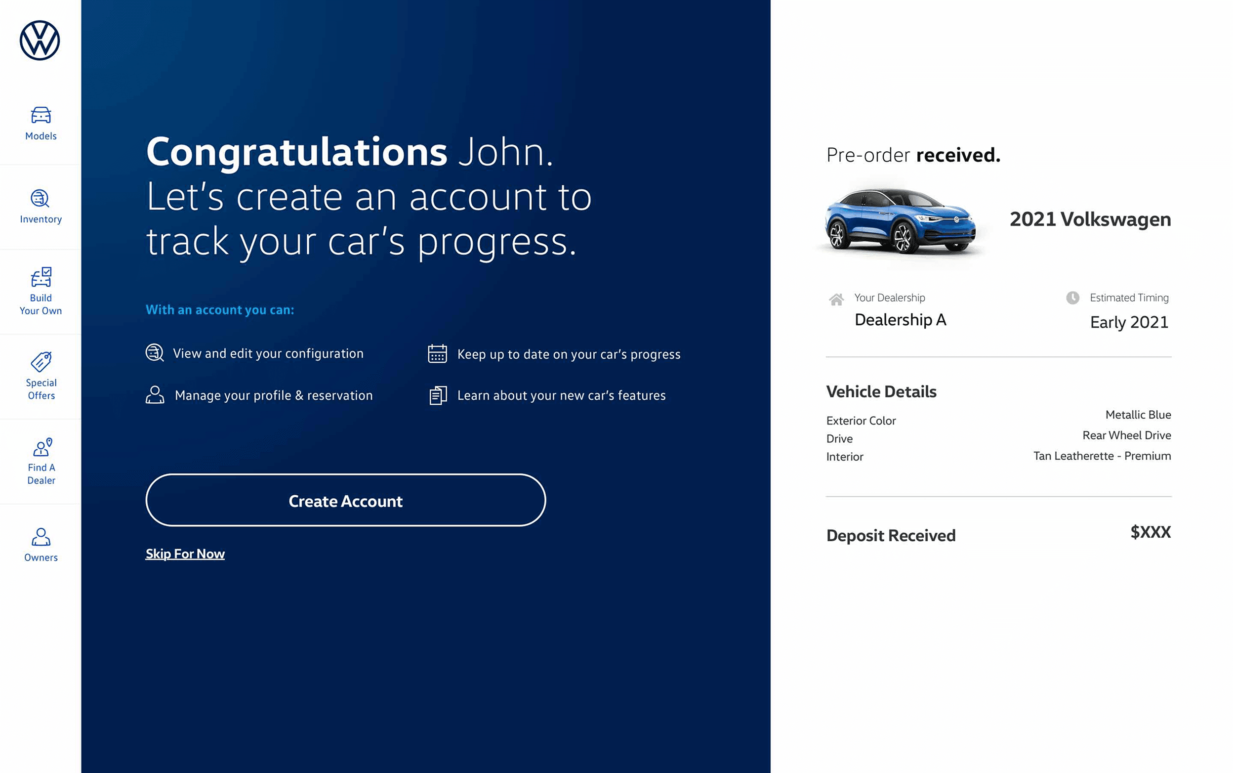 Post-Reservation Onboarding Experience mockup